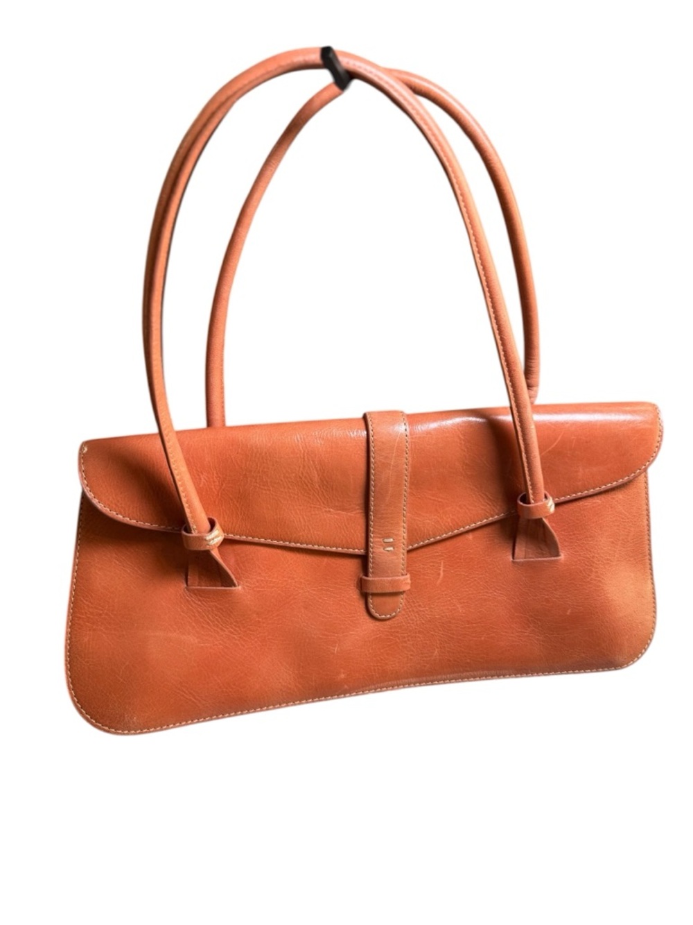 Vintage‎ Kenneth Cole  Cognac Saddle Tan Leather Shoulder Bag
